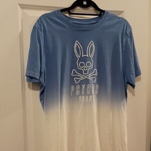 Psycho Bunny Blue to White Ombre Logo Tee